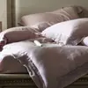 Conjunto de quatro peças Lenzing Tencel liso, simples e elegante, com painéis de canto e bordas largas, capa de edredom de toque fresco minimalista para o verão, para dormir sem roupa