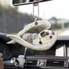 Novas Asas de Anjo Dormindo Amante de Cachorros Acessórios para Retrovisor de Carro Decoração de Árvore de Natal Enfeites Suprimentos para Carro
