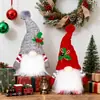 Decoraciones Navideñas Nuevas Transfronterizas Enano Iluminado con Gorro Tejido Adornos de Muñeco Rudolph Luminoso Venta al por Mayor