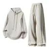 Conjunto deportivo con sudadera con capucha de marca moderna para adolescentes, para niños, nuevo conjunto casual holgado de dos piezas para otoño 2026, transfronterizo