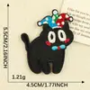 Parche de Tela Adhesivo DIY Original en Stock con Bordado de Gato Negro de Dibujos Animados Decoración para Ropa Infantil