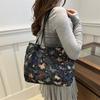 Bolso de lona estilo coreano, nuevo, con diseño de mariposas frescas, informal, para llevar debajo del brazo, de un solo hombro, de gran capacidad, sencillo, para mujer