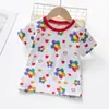 Camisetas de Manga Corta de Verano para Niños y Niñas, Tops Modernos con Estampado de Letras, Dibujos Animados y Rayas para Bebés
