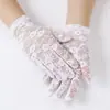 Luvas de renda sem dedos para mulheres, proteção solar de verão, finas, elegantes, renda vintage, cobre-mangas de casamento para noivas, preto e branco