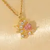 Colar Coração Folha de Luxo Leve Transfronteiriço Feminino Doce DIY Corrente de Clavícula Pingente Design de Nicho Joias Pingente Acessórios
