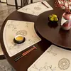 Jogo Americano em Forma de Leque para Mesa Redonda Grande, Toalha de Mesa Estilo Chinês Novo, Tapete para Louças, Tapete Curvo de Mesa de Jantar de Alta Qualidade para Hotel e Restaurante