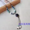 Collar de cerámica Jingdezhen, nuevo estilo chino, collar de estilo antiguo, estilo fresco para estudiantes, joyería de estilo nacional tejida a mano para niñas.