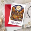 Compra directa transfronteriza de tarjetas de felicitación divertidas de Halloween para cementerio de fantasmas, tarjetas de regalo de invitación creativas y peculiares