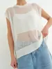 Top de punto calado nuevo estilo europeo y americano transfronterizo para primavera, verano y otoño 2026 Chaleco suéter fino transparente de cuello redondo para mujer
