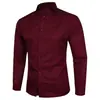 Aliexpress Cross-Border Novas Camisas Masculinas de Manga Longa Estilo Coreano Moda Jovem Slim Casual de Negócios Camisas Simples Atacado