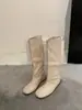 Novo modelo de outono de 2026, botas de cavaleiro de perna reta com bico quadrado, aumento interno de altura de 4 cm, botas de cano alto acima do joelho, botas de cowboy western