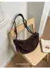 Bolso casual de gran capacidad para mujer, nuevo bolso tipo albóndiga de gamuza vintage otoño 2026, bolso de hombro y cruzado casual para el trabajo
