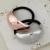 Elástico de Cabelo de Alta Qualidade Novo Elástico de Metal para Cabelo para Mulheres 2025 Novo Acessório de Cabeça com Fivela para Rabo de Cavalo Baixo Acessórios de Cabelo Elástico Fixo Oval