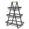 Cesta de frutas multicapa transfronteriza, escurridor de cocina, cesta de almacenamiento de bocadillos para sala de estar, almacenamiento de malla portátil