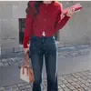 Cardigan Feminino Doce de Tricô Torcido Estilo College, Novo Cardigan Jaqueta Curta de Tricô para Outono e Inverno para Mulheres Baixas