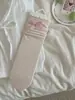 Meias Brancas de Renda com Laço para Mulheres, Meias de Cano Médio, Estilo Ballet, Meias de Algodão para Primavera e Verão, Meias de Verão Respiráveis Soltinhas, Algodão Puro