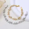 Pulsera de Zirconia con Lazo Micro-engastada Nueva de Verano para Mujer Diseño de Nicho Sensación de Alta Gama Joyería para Mano de Pétalo Simple Versátil