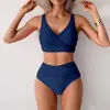 Bikini conservador nuevo europeo y americano para mujer 2026, traje de baño de exportación de Amazon, conjunto sexy de dos piezas