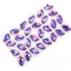 Machado Colorido de Fundo Plano em Forma de Machadinha com Dois Furos Costurado à Mão com Strass de Vidro DIY Vestido Acessórios para Roupas de Casamento