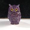 Adornos de animales de grava de cristal de resina con explosiones transfronterizas, imitación de jade, amatista en polvo, búho de cristal, decoración de escritorio, regalo