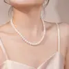 Zhenduo Cânhamo Contas de Vidro Camada Dupla Empilhadas High-end Feminina Retrô Família Shi Corrente para Clavícula Outono e Inverno Pérola Colar de Suéter