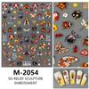 Calcomanías para Uñas Concha Libro Rojo Pequeño en Relieve Concha Mariposa en Relieve Aurora Fluida Calcomanías para Uñas Mariposa