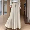 2026 Otoño e Invierno Nuevo Estilo Coreano Retro Falda Plisada Prendas de Punto Abotonadas Suéter Casual Holgado Adelgazante Falda de Mujer