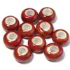Cuentas de ábaco de cerámica vidriada en color con agujero grande, cuentas de rueda de cerámica de alta temperatura de colores vintage, accesorios para joyería de cuentas hechos a mano para DIY