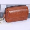 Atacado Pontual Bolsa de Cintura Masculina de Couro de Vaca de Alta Qualidade Bolsa Horizontal para Celular para Esportes ao Ar Livre Porta-Moedas Multifuncional à Prova d'Água