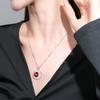 Collar de Hemoglobina de Paloma con Dobladillo Europeo y Americano, Cadena para Clavícula, Colgante de Corindón Rojo Granate, Huevo de Paloma Grande Exagerado