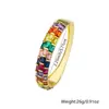Pulseira de cobre banhado a ouro com zircônia colorida incrustada, pulseira com fivela de personalidade e moda, atacado