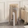 Banqueta de Plástico Usada Doméstica Empilhável Mesa de Jantar Redonda Moinho de Vento Luxo Leve Banco Simples Retrô Espessado Cadeira Reserva