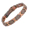 Pulsera magnética de moda europea y americana, superventas transfronteriza, lujo ligero, trébol de la suerte, aleación con incrustaciones de diamante, pulsera de joyería magnética de una sola fila para mujer
