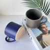 Copo reto de dupla cor 330ml caneca de cerâmica personalizada estrela antiescaldante para escritório casa chá atacado
