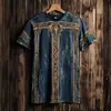 Camiseta Masculina Redonda 2025 Europeia e Americana Amazon Tough Guy Tendência Moda Escura Estampada Manga Curta Atacado