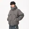 Jaqueta de Algodão Masculina de Nicho Americano para o Inverno Masculina Curta Três-Resistente Roupa de Trabalho Solta Engrossada Quente Casaco de Inverno Tendência