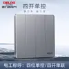 Panel de enchufe e interruptor Delixi ultradelgado gris para el hogar, de pared, empotrado 86 aire acondicionado 16a una apertura cinco orificios 290