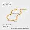 Pulsera de Cadena de Cuentas Ovaladas con Forma de Arroz de Acero Inoxidable Chapado en Oro de 18 Quilates, Simple y Versátil, Joyería que No se Desvanece para Mujeres