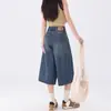 Shorts de Mezclilla Anchos Cortos para Mujer Primavera/Verano 2025 Nuevos Sueltos Estilo Bf Rectos Cortos de Longitud Media para Mujer Petite