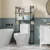 Estante de baño para inodoro con panel mejorado, estante de piso multicapa para inodoro, estante de almacenamiento para baño