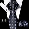 Corbata azul de tres piezas para hombre, corbata formal, suministro directo de fábrica, transfronterizo