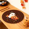 Jogo Americano Halloween Estilo Ins Transfronteiriço Redondo Adereços para Fotos Montanha-russa Retro para Mesa de Jantar Decoração com Isolamento Térmico Personalização de Abóbora