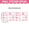 Nuevo adhesivo de pared de lazo rosa en estilo bohemio para habitaciones de niñas, decoración de pared, adhesivo para pared y ventana, PVC autoadhesivo