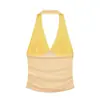 Top Feminino Elegante Meio Transparente Plissado com Gola Halter Estilo Europeu e Americano Transfronteiriço Nova Moda 2026 0264306
