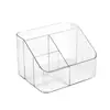 Portalápices Cosmético de Escritorio, Caja de Almacenamiento de Lujo Ligero, Cubo de Almacenamiento para Papelería, Compartimentos Trapezoidales Transparentes de Estilo Nórdico
