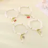 Pulsera con Colgante Serie Frutas Diamante Dulce Creativo Moda Verano Fresca Cuentas Resina Lichi Pieza de Mano