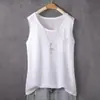 Camiseta sin mangas de punto fino, holgada, para ocultar el abdomen, adelgazante, para mujer, verano 2026