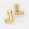 8MM Dourado Meio Diamante Letra DIY Acessórios de Joia Peças Vestíveis Acessórios Liga de Zinco Contas de Letras Inglesas