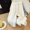 Pantalones Casuales con Cintura Fruncida de Sentido del Diseño para Mujer, Novedad de Verano, Pantalones Cortos, Cintura Elástica con Cordón, Pierna Recta, Pantalones Cargo