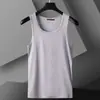 Camiseta sin mangas para hombre Verano Ropa interior Color liso Blanco Ajustada Ceñida Sin mangas Camiseta Fitness Deportes Hombro ancho Camisola Moderna